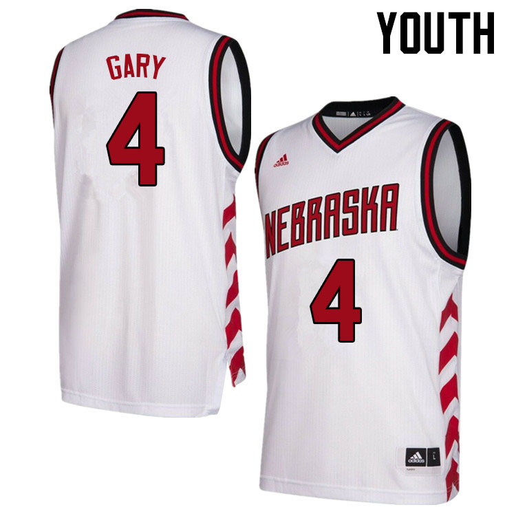Youth #4 Juwan Gary Nebraska Cornhuskers College Basketball Jerseys Sale-Hardwood - Click Image to Close